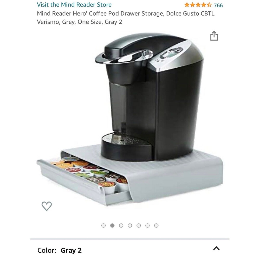 Mind Reader Hero' Coffee Pod Drawer Storage, Dolce Gusto CBTL Verismo, Grey, One